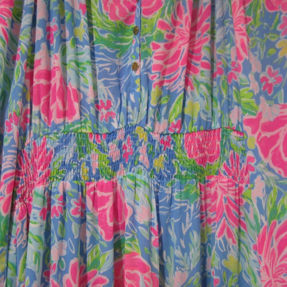 Lilly Pulitzer XL Pauline Maxi Dress Blue Bunny Business - Picture 4 of 9